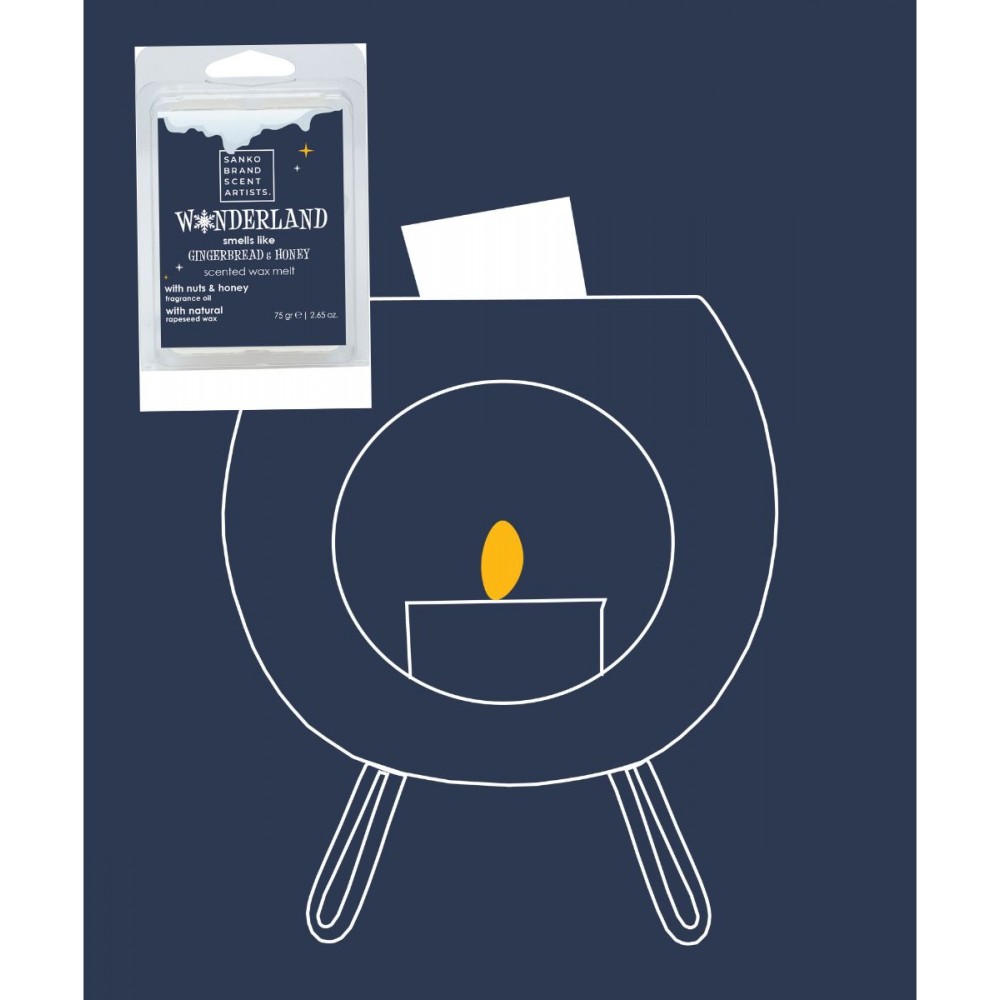 Δοχείο + κερί wax melt άρωμα μελομακάρονο Wonderland