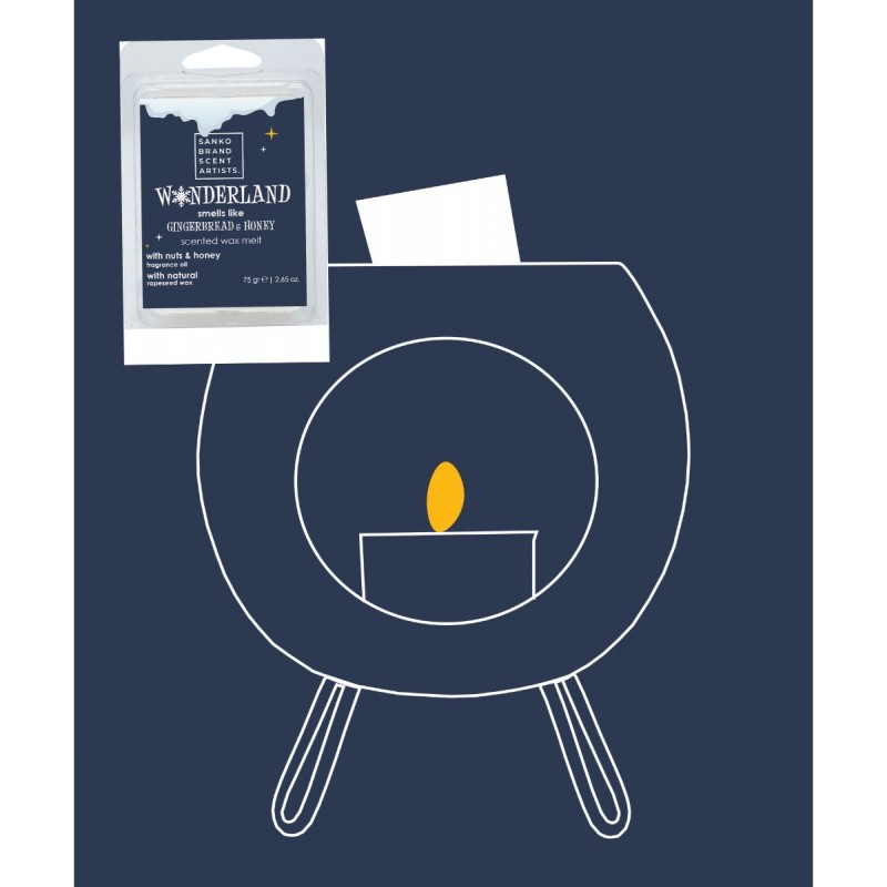 Δοχείο + κερί wax melt άρωμα μελομακάρονο Wonderland