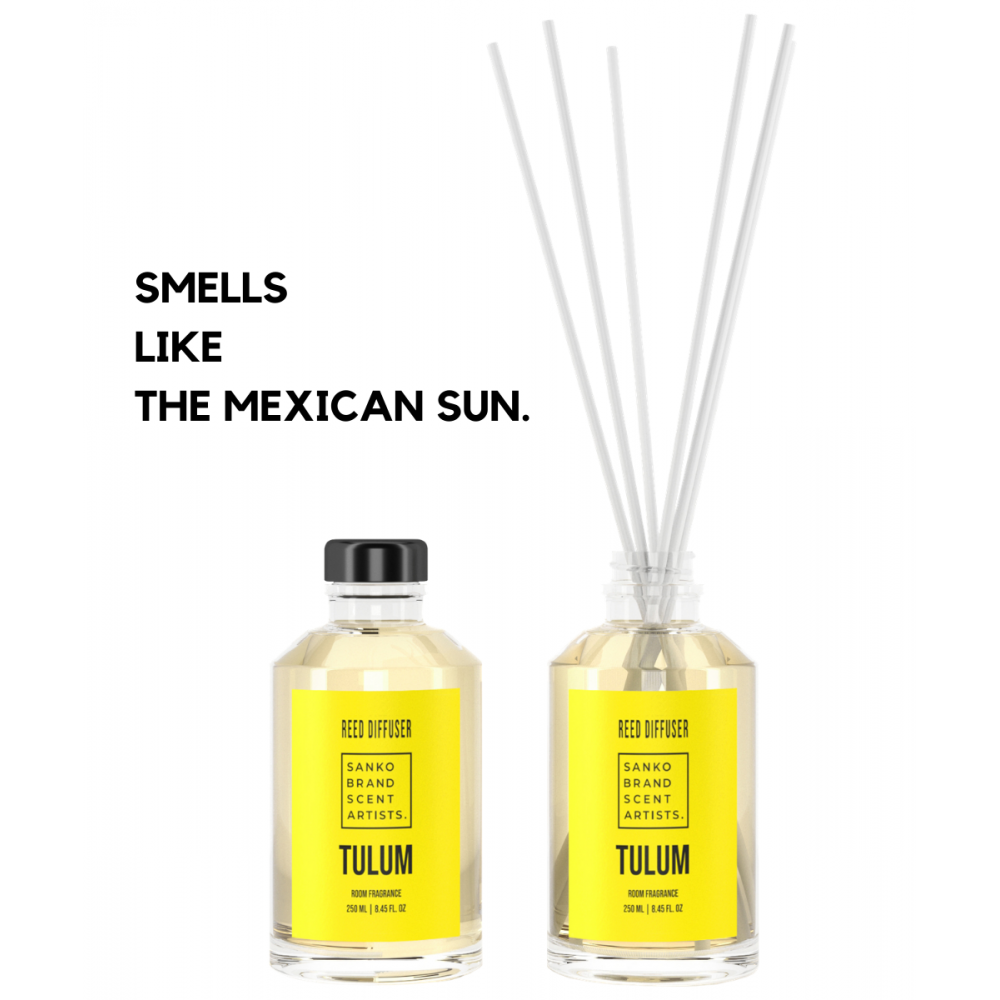 TULUM Reed Diffuser αρωματικό χώρου 250 ml ΑΡΩΜΑΤΙΚΑ ΧΩΡΟΥ ΜΕ ΣΤΙΚΣ